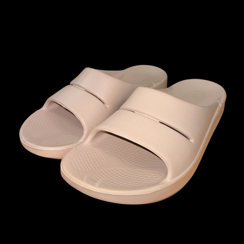 OOFOS OOahh Recovery Slide Sandal Womens 8 Mens 6 Pre-Owned Beige/Tan Orthopedic - Picture 10 of 13